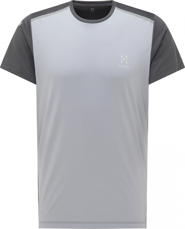 Pánské ultralehké triko Haglöfs L.I.M Tech - šedá/tm.šedá Velikost: S