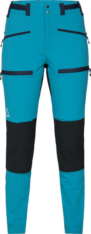 Dámské softshellové kalhoty Haglöfs Rugged Slim - modrá/černá Velikost: 42