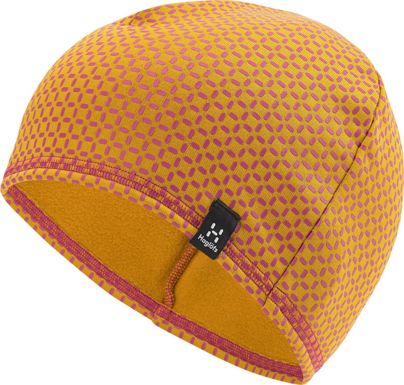 Fleecová čepice Haglöfs Fanatic print - žlutá/růžová Velikost: M-L
