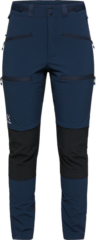 Dámské softshellové kalhoty Haglöfs Rugged Slim - tm.modrá/černá Velikost: 42