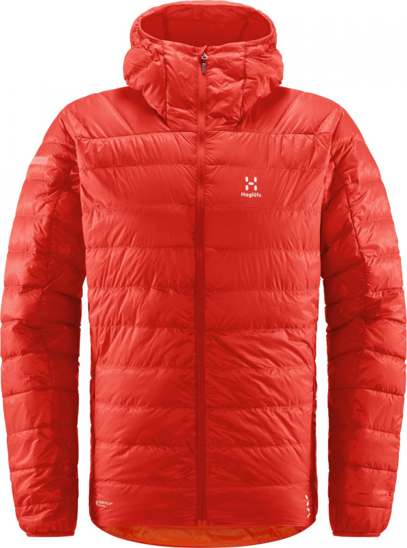 Pánská péřová bunda Haglöfs L.I.M Down Hood - červená Velikost: M
