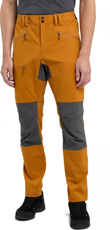 Pánské softshellové kalhoty Haglöfs Mid Slim - žlutá/tm.šedá Velikost: 48