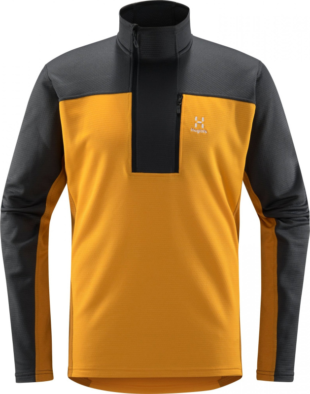 Pánská technická mikina Haglöfs ROC Flash Mid Halfzip - žlutá Velikost: M
