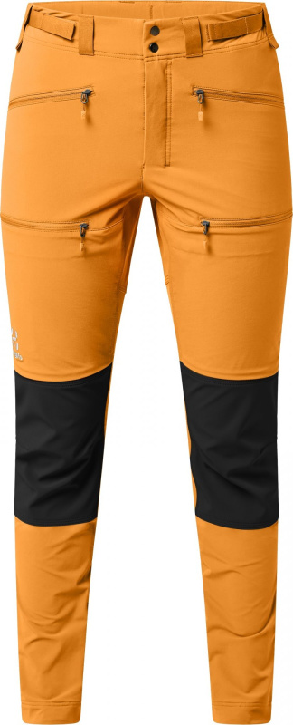 Dámské softshellové kalhoty Haglöfs Rugged Slim - žlutá/černá Velikost: 40