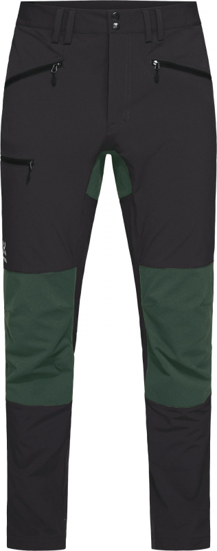 Pánské softshellové kalhoty Haglöfs Mid Slim - černá/zelená Velikost: 56