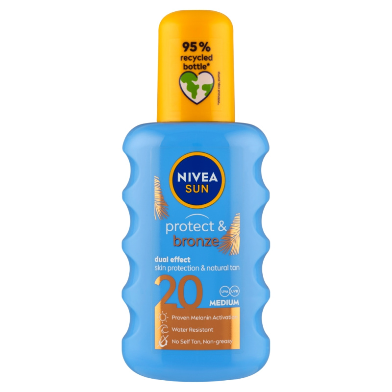 NIVEA SUN Protect & Bronze intenzivní sprej na opalování SPF 20 200 ml