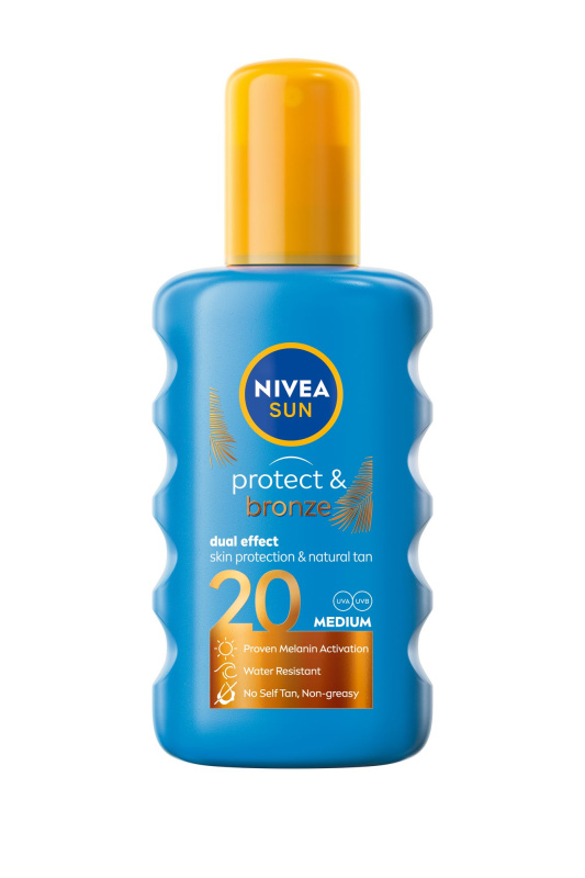 NIVEA SUN Protect & Bronze intenzivní sprej na opalování SPF 20 200 ml