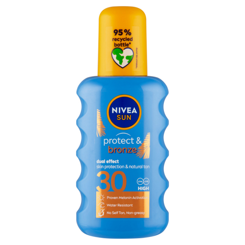 NIVEA SUN Protect & Bronze sprej na opalování podporující zhnědnutí SPF 30 200 ml