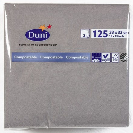 Duni Ubrousky 2vrstvé 33 cm tmavě šedé 125 ks