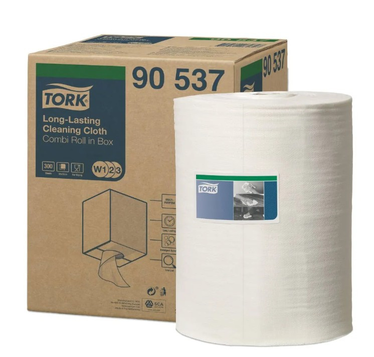 TORK Purolin průmyslová netkaná utěrka-role, bílá, 300 útržků 90537