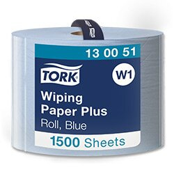 Tork Wiping Paper Plus - papírové utěrky v prům. rolích - 2vrstvé, návin 510 m, modré