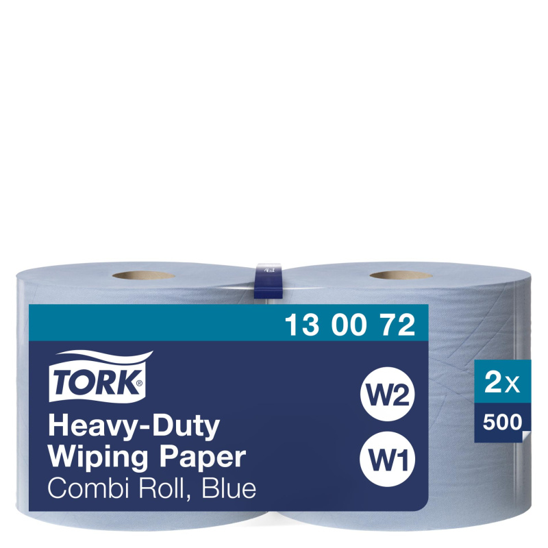 Papírové utěrky v roli Tork - W2, 2vrstvé, modré, 2 role