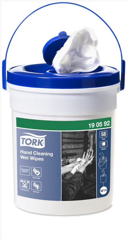 Utěrky z netkané textilie na ruce, Tork Premium v kbelíku, vlhčené