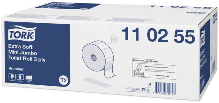 Toaletní papír Tork Jumbo mini extra jemný, 3vrstvý