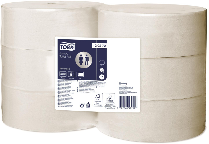 Toaletní papír Tork Jumbo, 2vrstvý, 6 rolí