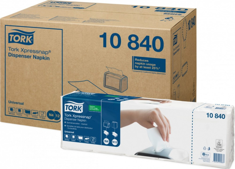 Tork Xpressnap® 10840 - bílý ubrousek (5 x 225 ks)