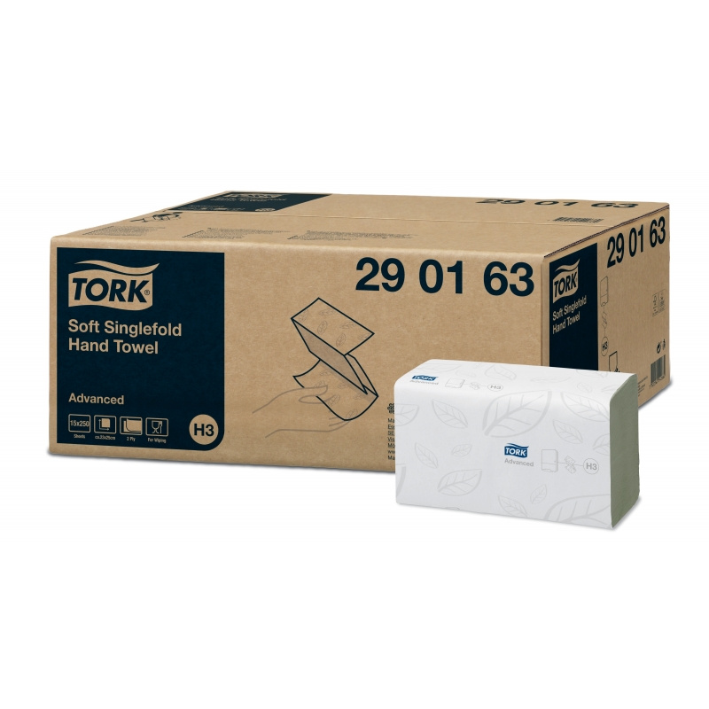 Tork Singlefold 290163 - papírové ručníky 2 vrstvé (15 bal x 250 ks)