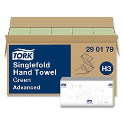 Tork Singlefold - skládané papírové ručníky - 2vrstvé, zelené