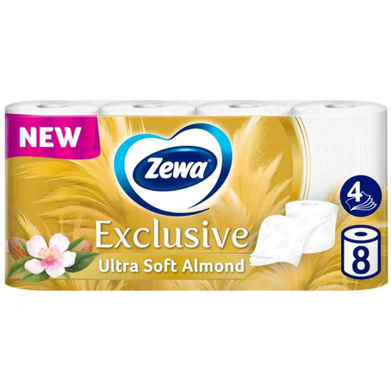Zewa Exclusive Almond Blossom toaletní papír 4vrstvý, 8 ks