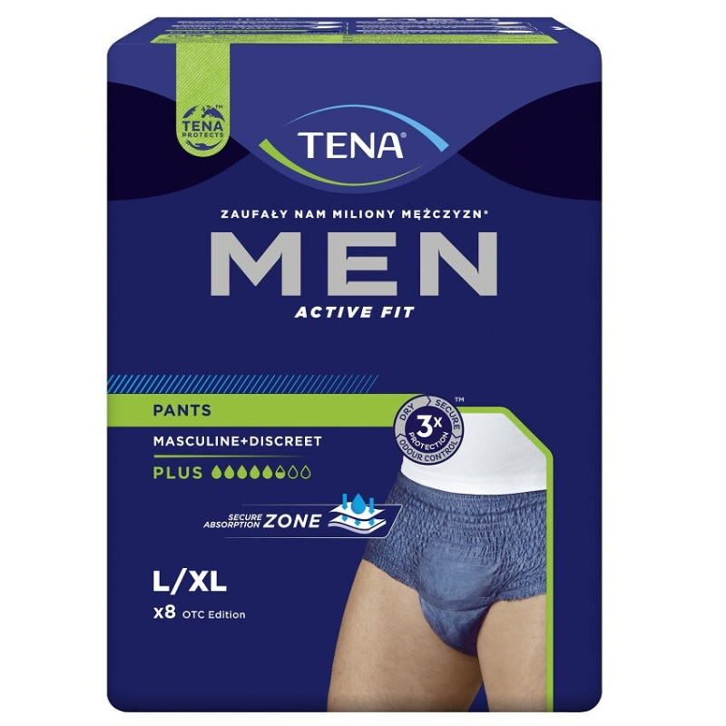 Tena Men Pants Plus Large inkontinenční kalhotky modré 8 ks