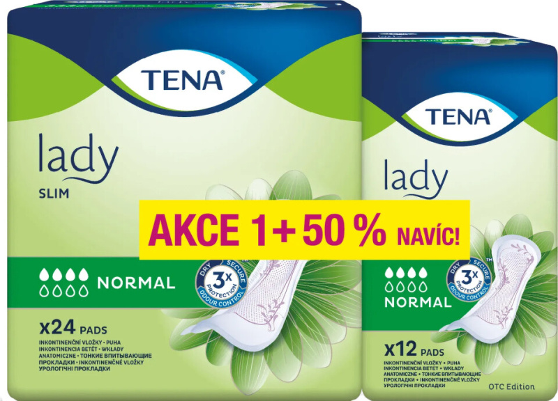 TENA Lady slim normal inkontinenční vložky 4 kapky 36 kusů
