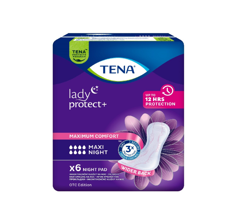 TENA Lady protect + maxi night inkontinenční vložky 6 kusů 760984