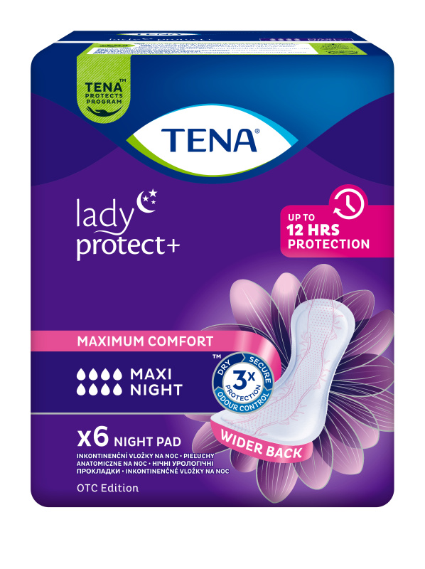 TENA Lady protect + maxi night inkontinenční vložky 6 kusů 760984