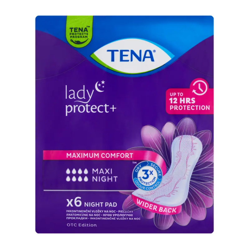 TENA Lady protect + maxi night inkontinenční vložky 6 kusů 760984