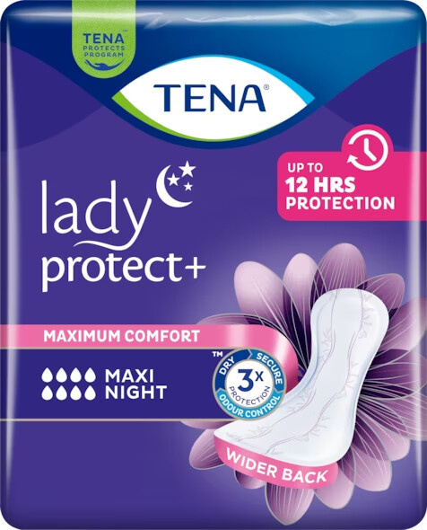 TENA Lady protect + maxi night inkontinenční vložky 12 kusů
