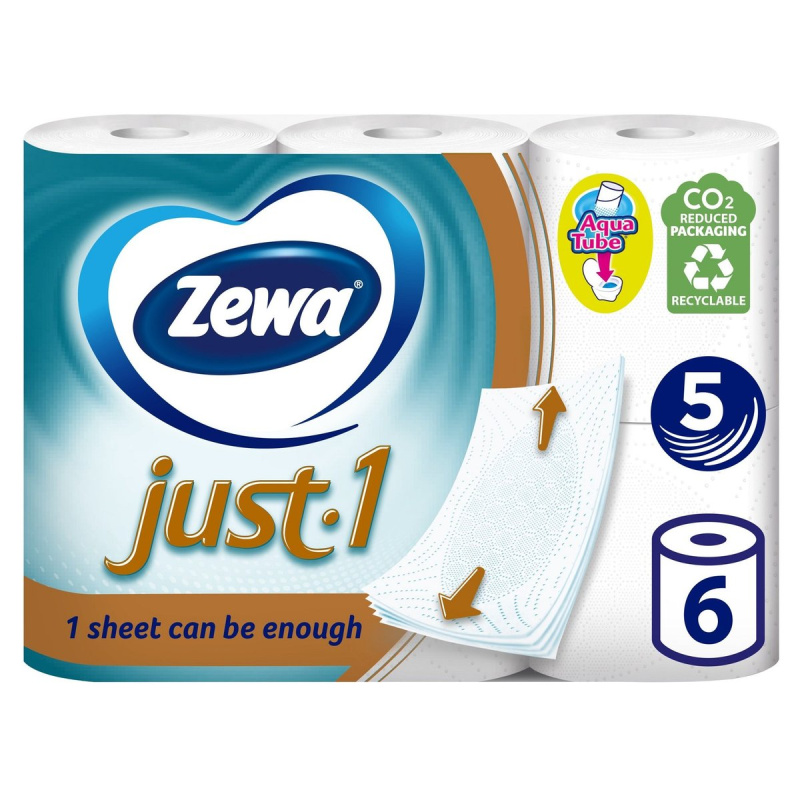 Zewa Just 1 toaletní papír 5 vrstvý, 6 ks