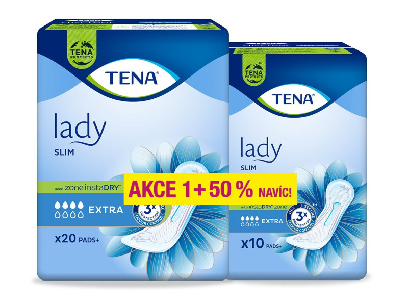 TENA Lady slim extra inkontinenční vložky +50% 30 kusů