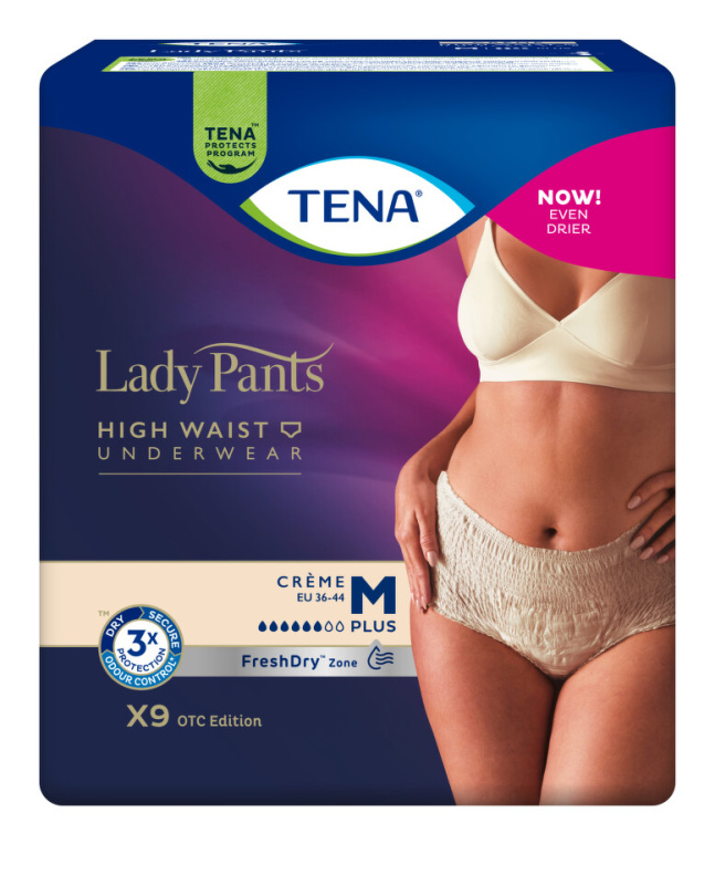 Tena Lady Pants Plus Creme Medium inkontinenční kalhotky 9 ks