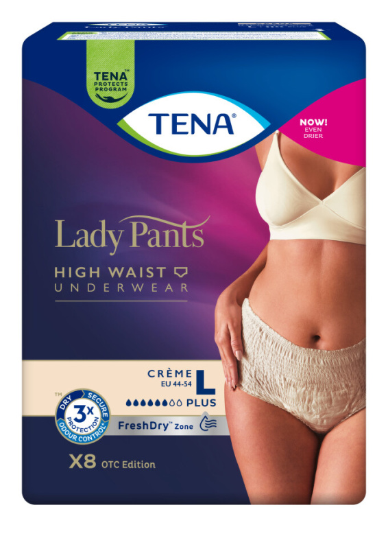 Tena Lady Pants Plus Creme Large inkontinenční kalhotky 8 ks