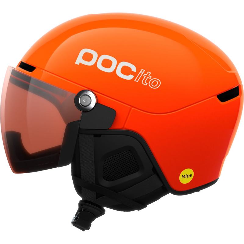 POCito Obex Visor, lyžařská helma s hledím, junior, florescent orange