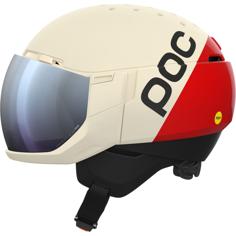 POC Levator MIPS, lyžařská helma s hledím, rouge/blanc