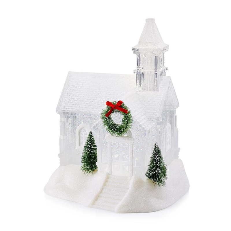 Markslöjd Dekorace kostel CHAPELLE, 3x LED, 0,5 W, bílá-transp., 23 x 17 x 14 cm