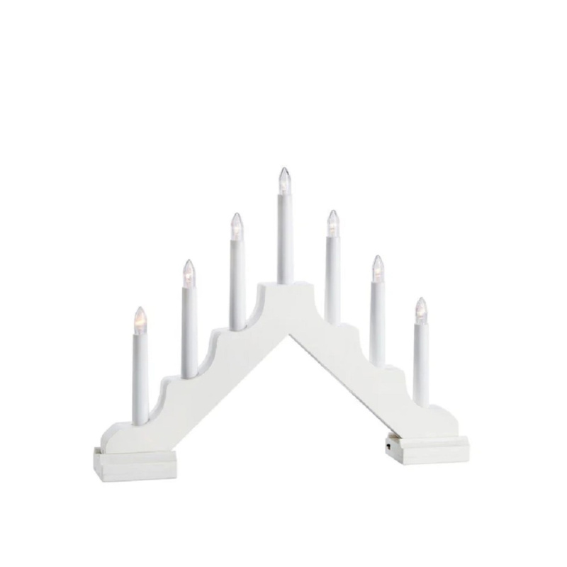 Markslöjd Vánoční LED svícen Evelin, bílá, 37,5 x 29 cm