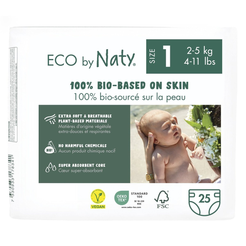 Eco by Naty Plenky Newborn 2-5 kg (25 ks)