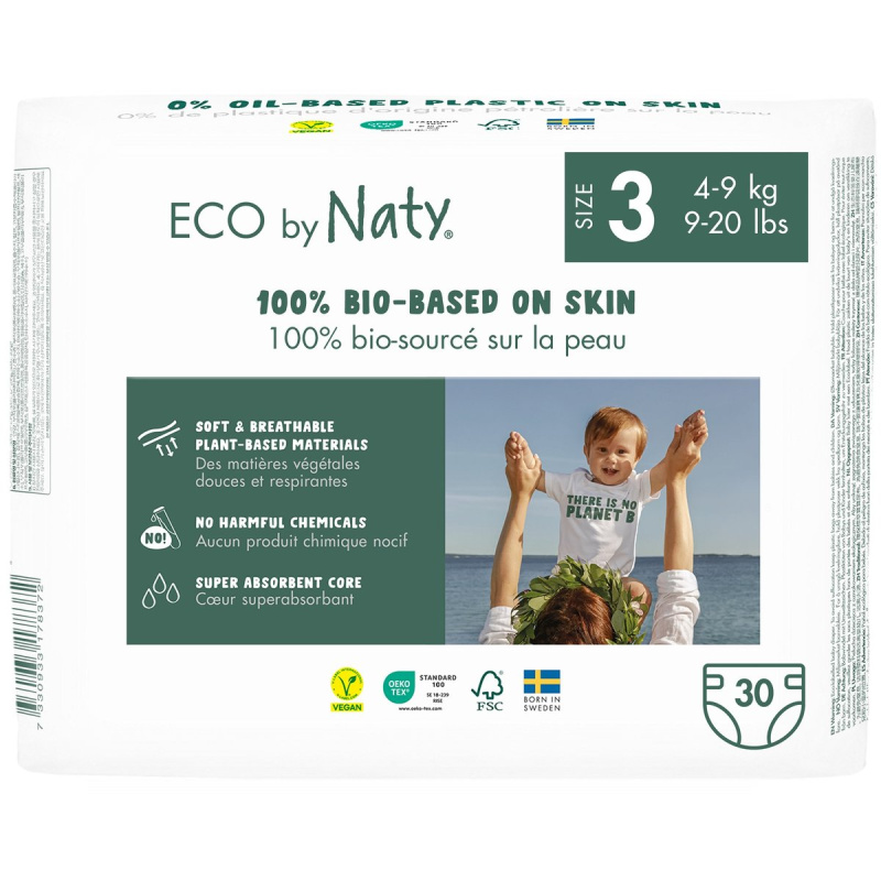 Eco by Naty BIO Jednorázové dětské plenky midi (velikost 3) 4–9 kg