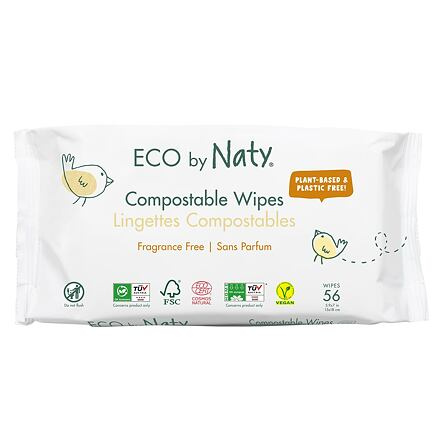Eco by Naty Vlhčené ubrousky bez vůně - pro citlivou pokožku (56 ks)