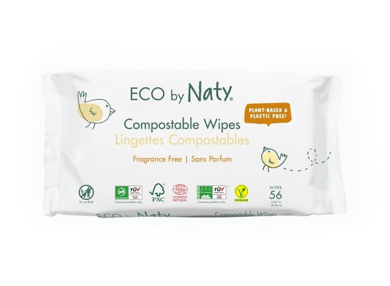 Eco by Naty Vlhčené ubrousky bez vůně - pro citlivou pokožku (56 ks)