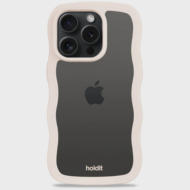 HOLDIT Kryt na mobil iPhone 15 Pro - Light Beige/Transparent