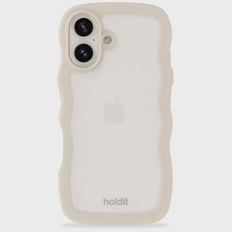 HOLDIT Kryt na mobil iPhone 16 - Light Beige/Transparent