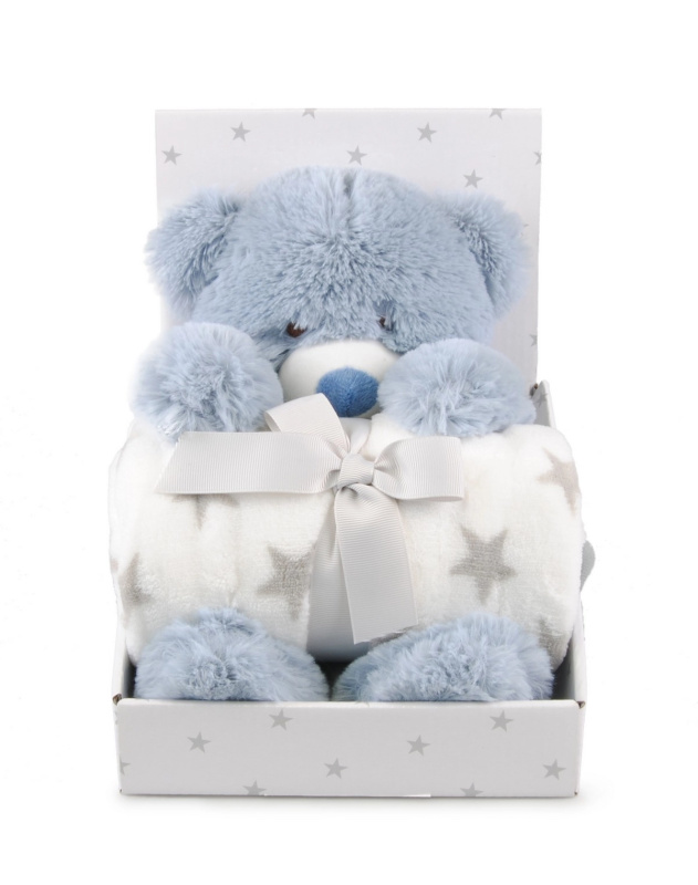 Carlo Baby fleecová deka s medvídkem Teddy blue - 1 kus
