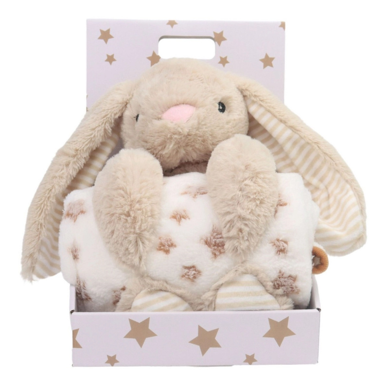 Carlo baby fleecová deka s plyšovým králíčkem Bunny beige - 1 kus