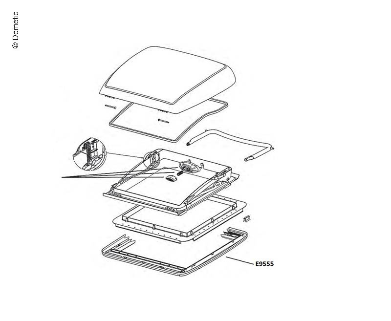 DOMETIC Vnitřní rám Mini Heki Style s roletami, krémově bílá