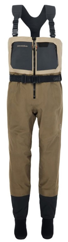 Grundéns prsačky men´s boundary zip stockingfoot wader stone/otter - xl 46-47