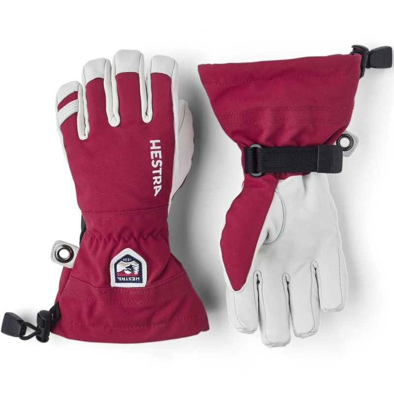 Hestra Army Leather Heli Ski Jr, lyžařské rukavice, juniorské, červené