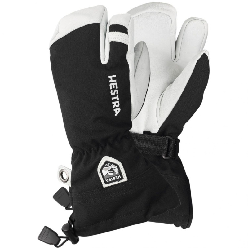 Lyžařské rukavice Hestra Army Leather Heli 3-finger, juniorské, černé