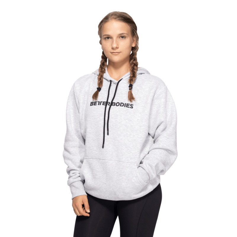 Better Bodies Hoodie Logo Light Grey Melange